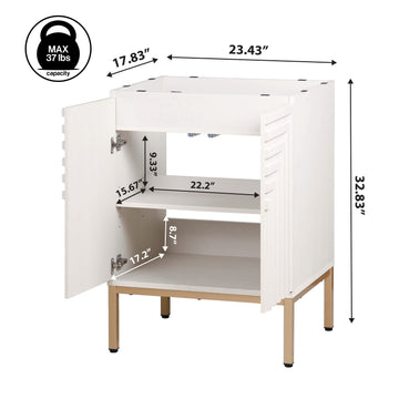 Rowan Geometric Modern Transitional 2-Shelf Bath Vanity Cabinet Only (Sink Basin Not Included)